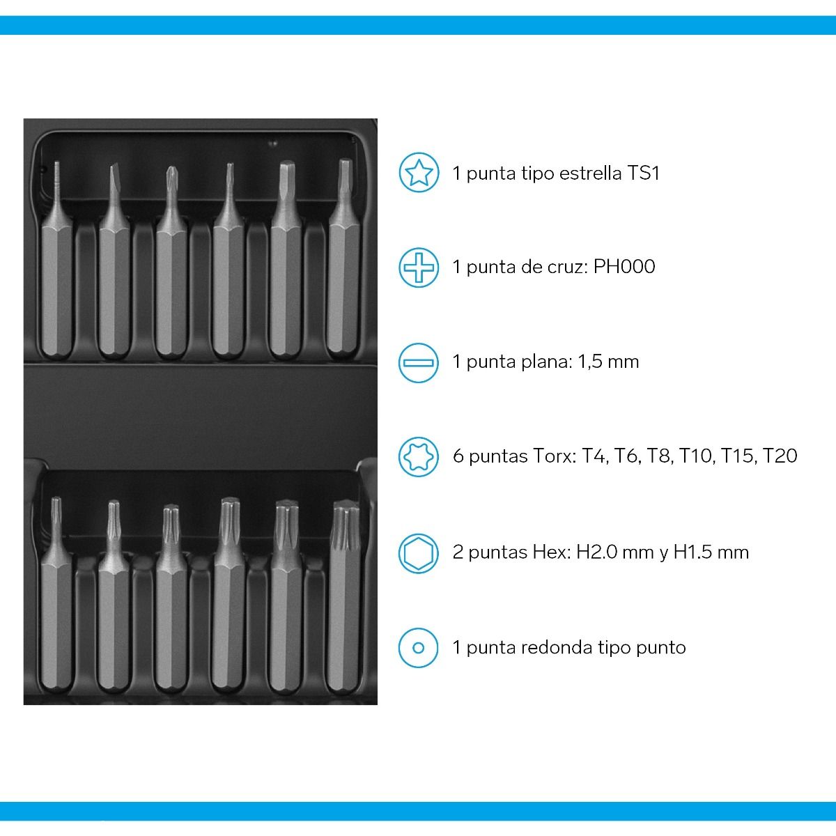 Kit de herramientas para reparación y mantenimiento de equipos Apple