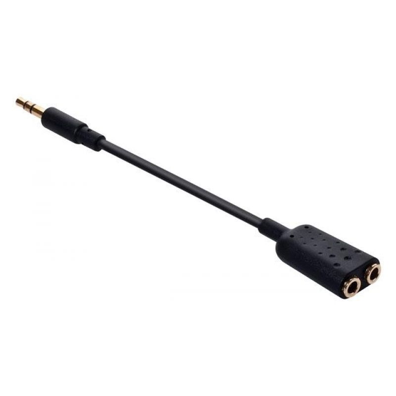 Cable Convertidor de Auriculares y Audifonos Conexion 3.5 mm de 1 Espiga a  2 - Espigas (Ideal