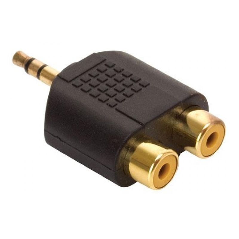 Adaptador De Audio Jack 3.5 Mm A 2 RCA Hembra - Divide Señal Estéreo A Conexiones Izquierda Y Derecha