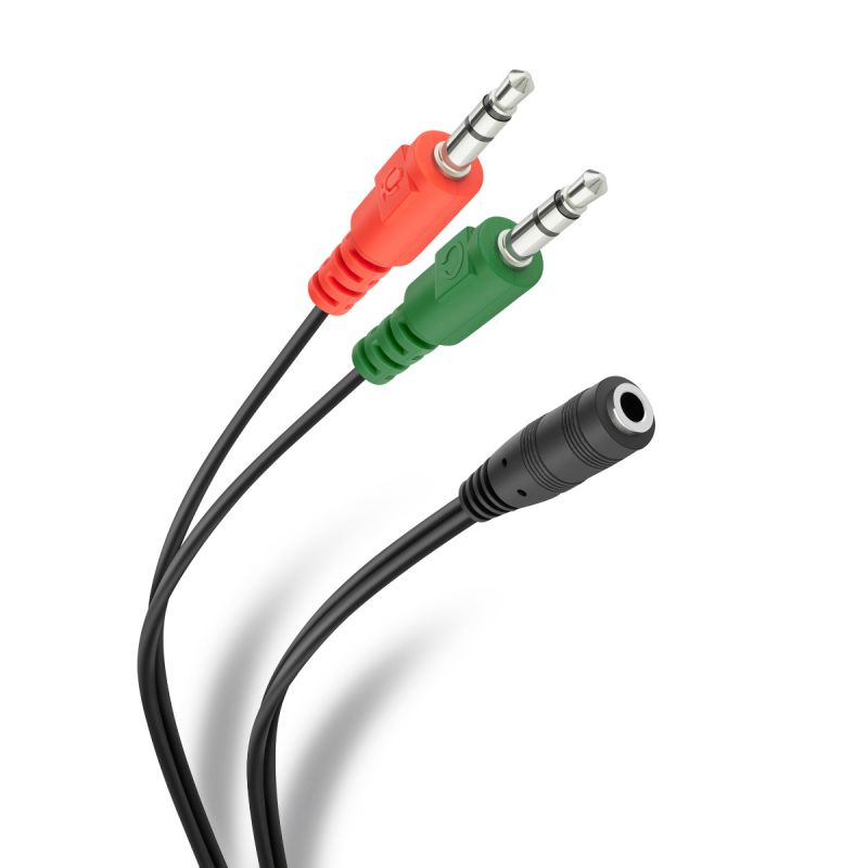 Cable de 2 plug 3.5mm estéreo a jack 3.5mm TRRS