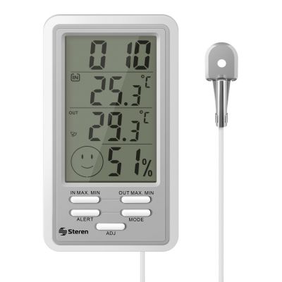 Termómetro digital para interior/exterior con sensor de humedad
