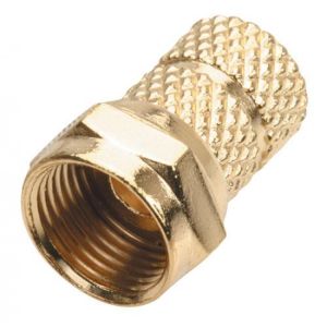Conector macho tipo "F" para cable RG59, de enroscar, recubierto de oro