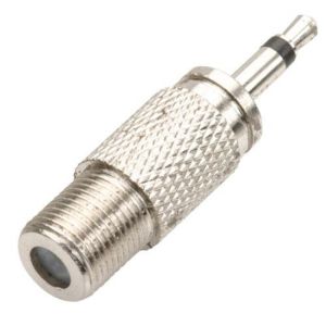 Adaptador con conector hembra de rosca tipo F a macho 3,5 mm monoaural