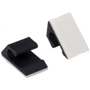 Grapa autoadherible sujeta cable, color negro, para cable coaxial