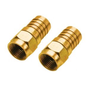 Juego de dos conectores macho tipo F para cable RG6, con empaque y anillo