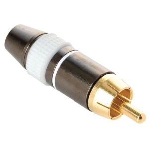 Conector RCA metálico reforzado, blanco