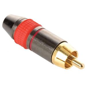 Conector RCA metálico reforzado, rojo