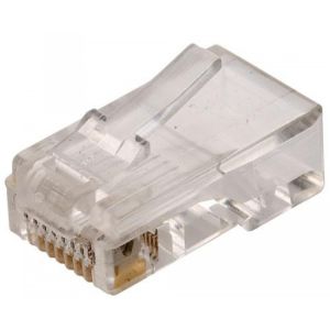 Conector telefónico modular RJ45 de 8 contactos para cable plano