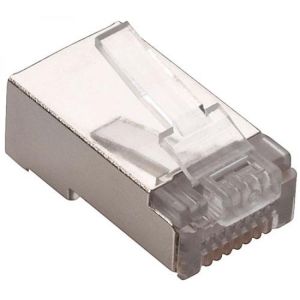 Conector blindado RJ45 de 8 contactos FTP o STP CAT 5e, para cable redondo