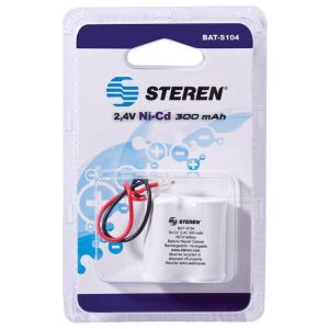 Pila telefónica recargable NiCd de 2.4 Vcc, 300 mAh
