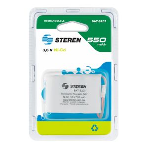 Pila telefónica recargable NiCd de 3.6 Vcc, 550 mAh