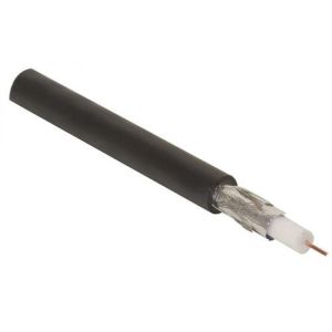 Cable coaxial RG59, de 75 Ohms y 30% de malla de aluminio sin estañar, color negro