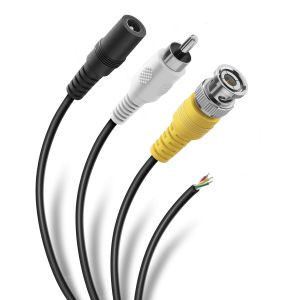 Cable CCTV para señal y alimentación (RCA, BNC, jack invertido)