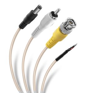 Cable CCTV para señal y alimentación (RCA, BNC, Conector invertido)