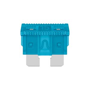 Fusible automotriz de 32 Vcc 15 A, azul