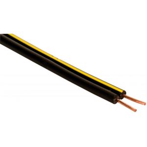 Alambre telefónico de 2 vías, calibre 18 AWG, color negro