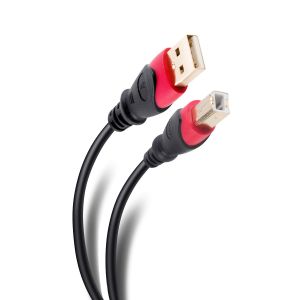 Cable Elite USB a USB tipo B de 7,2 m reforzado, con conectores dorados