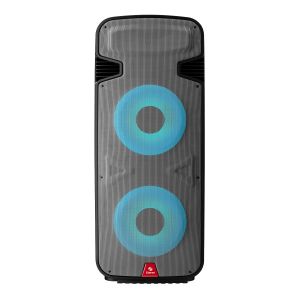 Bocina amplificada doble de 15" 6,000 W PMPO profesional Bluetooth con luz LED