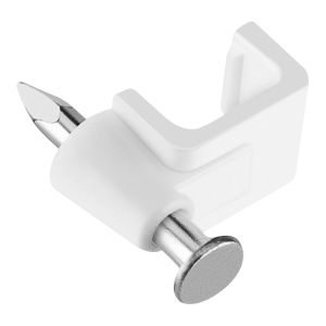 50 grapas para cable telefónico, 6 mm ancho de cavidad, clavo de 9/16", blancas