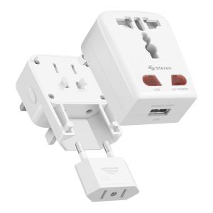 Enchufe plano multiple. Ladron Regleta 3 enchufes para pared. Adaptador  europeo a americano. Blanco : : Electrónica