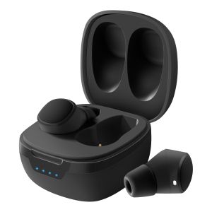 Mini audífonos Bluetooth FreePods True Wireless, negros