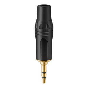 Conector de audio 3,5 mm estéreo metálico, para soldar, dorado