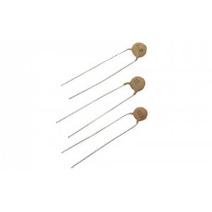 Condensador cerámico de disco, de 0.1 uF (micro Faradios) a 50 Volts