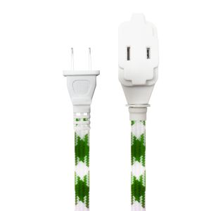 Extensión eléctrica de 2 m con 2 contactos y cable tipo cordón color verde