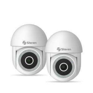 2 mini cámaras de seguridad Wi-Fi* 3 Mpx robotizada con seguidor de movimiento, para exterior