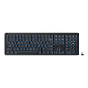 Teclado Bluetooth* / RF multidispositivo con batería recargable y luz LED