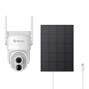 Cámara de seguridad Wi-Fi* 6, 4 Mpx robotizada con panel solar, para exterior, compatible con asistentes de voz