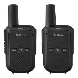 Kit de 2 radios intercomunicadores con cargador USB color negro