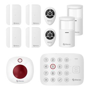 Sistema de seguridad Wi-Fi* con panel numérico, alarma, 6 sensores y 2 controles remotos