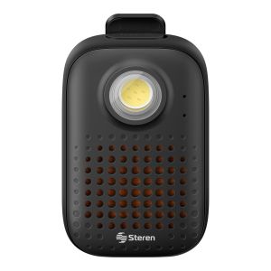 Mini bocina Bluetooth con linterna y clip