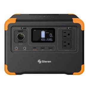 Estación de energía portátil de 576 Wh con inversor de corriente de 600 W (110 Vca) y app