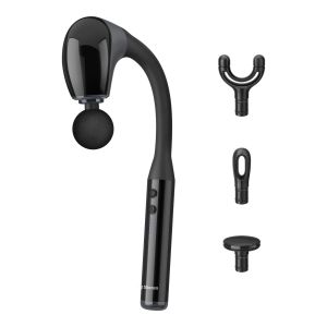 Masajeador ergonómico tipo gancho con cabezales intercambiables