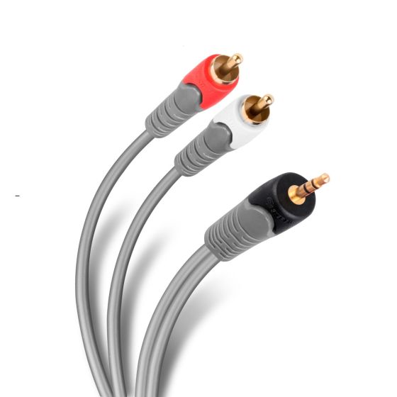 Cable Reforzado Conector 3 5 Mm A 2 Conector Rca De 1 8
