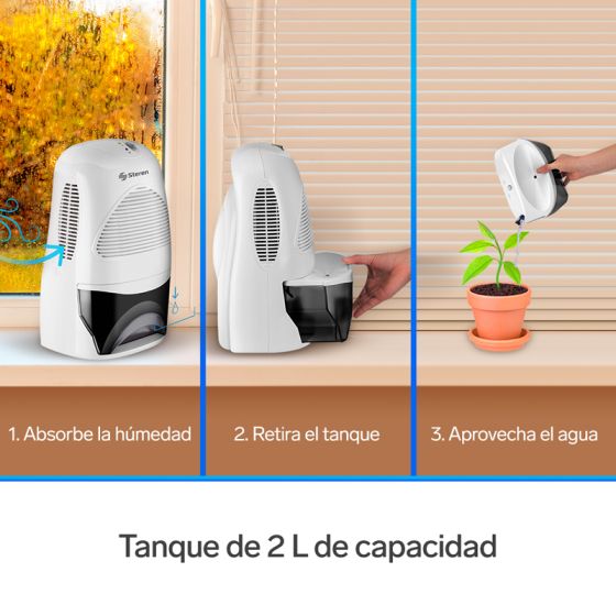 Deshumidificador electrónico con tanque de 2 L