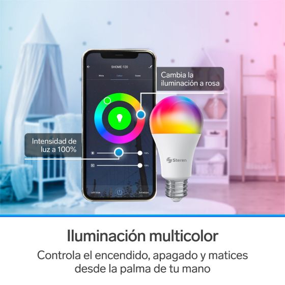 3 focos LED Wi-Fi RGB+W multicolor de 10 W